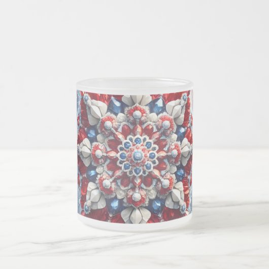 Petite tasse en verre dépoli aux couleurs norvégie (Centre)