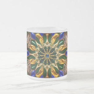 Petite tasse en verre dépoli avec couleurs Brésil