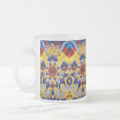Petite tasse en verre dépoli avec des couleurs rou (Gauche)