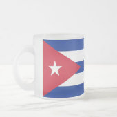 Petite tasse en verre dépoli avec drapeau de Cuba (Gauche)