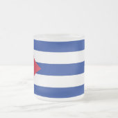 Petite tasse en verre dépoli avec drapeau de Cuba (Centre)