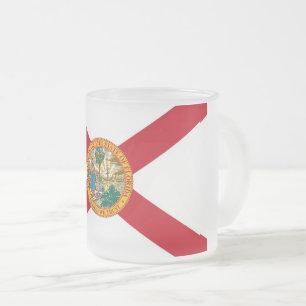 Petite tasse en verre dépoli avec drapeau de Flori