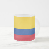 Petite tasse en verre dépoli avec drapeau de la Co (Devant droit)