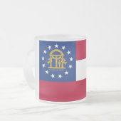 Petite tasse en verre dépoli avec drapeau de la Gé (Devant gauche)
