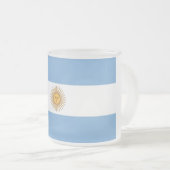 Petite tasse en verre dépoli avec drapeau de l'Arg (Devant droit)