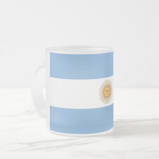 Petite tasse en verre dépoli avec drapeau de l'Arg (Devant gauche)