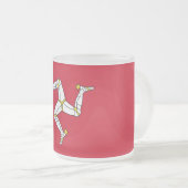 Petite tasse en verre dépoli avec drapeau de l'île (Devant droit)