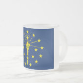 Petite tasse en verre dépoli avec drapeau de l'Ind (Devant droit)