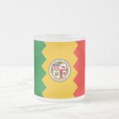 Petite tasse en verre dépoli avec drapeau de Los A (Centre)