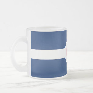 Petite tasse en verre dépoli avec drapeau d'Indian