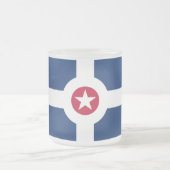 Petite tasse en verre dépoli avec drapeau d'Indian (Centre)