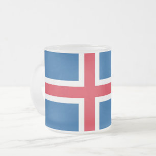 Petite tasse en verre dépoli avec drapeau d'Island