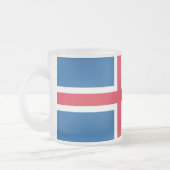 Petite tasse en verre dépoli avec drapeau d'Island (Gauche)