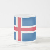 Petite tasse en verre dépoli avec drapeau d'Island (Centre)