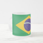 Petite tasse en verre dépoli avec drapeau du Brési (Devant gauche)