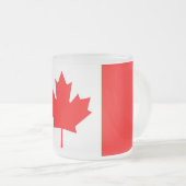 Petite tasse en verre dépoli avec drapeau du Canad (Devant droit)