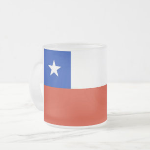 Petite tasse en verre dépoli avec drapeau du Chili