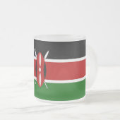 Petite tasse en verre dépoli avec drapeau du Kenya (Devant droit)