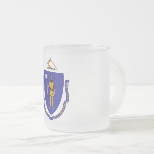 Petite tasse en verre dépoli avec drapeau du Massa (Devant droit)