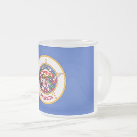 Petite tasse en verre dépoli avec drapeau du Minne (Devant droit)