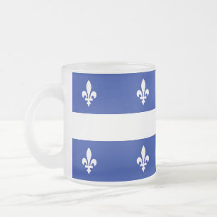Petite tasse en verre dépoli avec drapeau du Québe