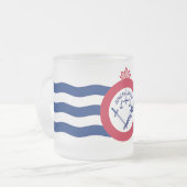 Petite tasse en verre dépoli avec le drapeau de Ci (Devant gauche)