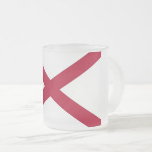 Petite tasse en verre dépoli avec le drapeau de l'