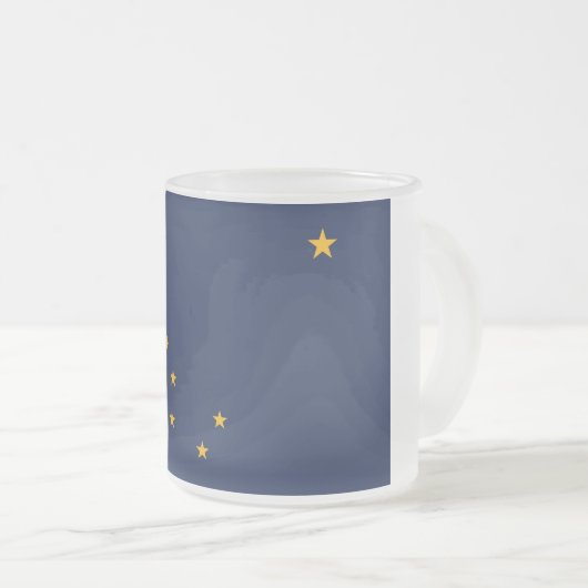 Petite tasse en verre dépoli avec le drapeau de l' (Devant droit)