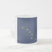 Petite tasse en verre dépoli avec le drapeau de l' (Devant gauche)