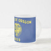 Petite tasse en verre dépoli avec le drapeau Orego (Devant droit)