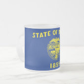 Petite tasse en verre dépoli avec le drapeau Orego (Devant gauche)