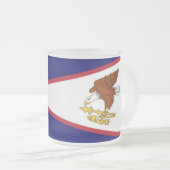 Petite tasse en verre dépoli avec le drapeau Samoa (Devant droit)