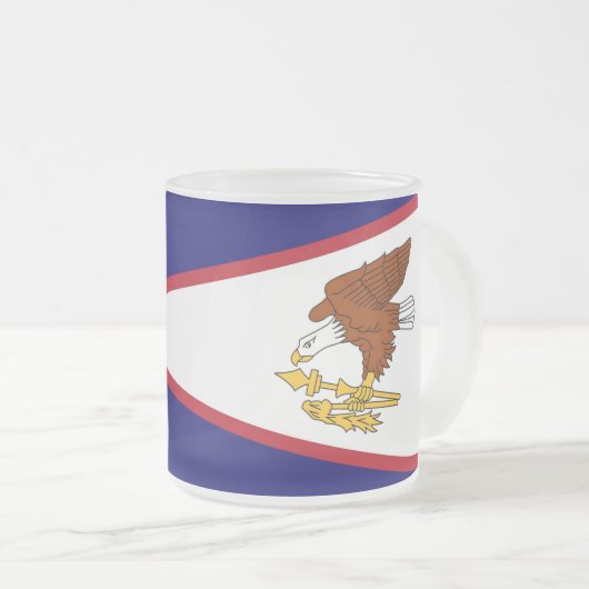 Petite tasse en verre dépoli avec le drapeau Samoa (Devant droit)