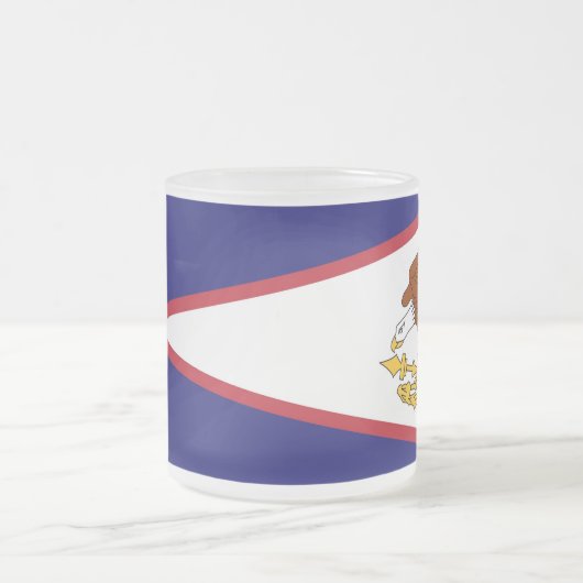 Petite tasse en verre dépoli avec le drapeau Samoa (Centre)