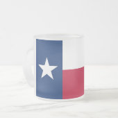 Petite tasse en verre dépoli avec le drapeau Texas (Devant gauche)