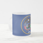 Petite tasse en verre dépoli avec le drapeau Utah, (Devant gauche)