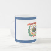 Petite tasse en verre dépoli avec le drapeau Virgi (Devant gauche)