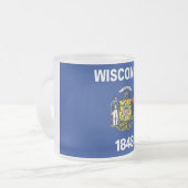 Petite tasse en verre dépoli avec le drapeau Wisco (Devant gauche)