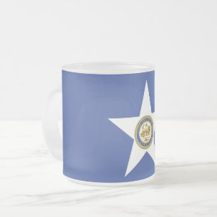 Petite tasse en verre dépoli - drapeau de Houston