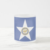 Petite tasse en verre dépoli - drapeau de Houston (Centre)