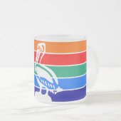 Petite tasse en verre dépoli, drapeau de Saint-Pét (Devant droit)