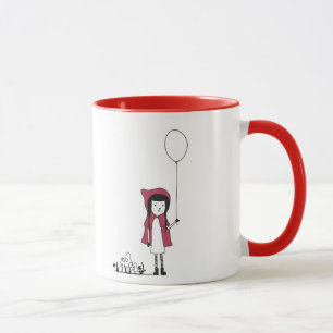 Petite tasse rouge moderne d'enfant de capuchon