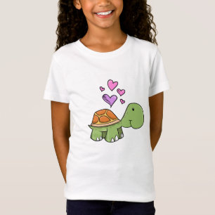 Petite tortue mignonne avec le T-shirt de coeur