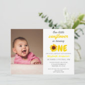Petite tournesol 1er anniversaire Invitation (Debout devant)