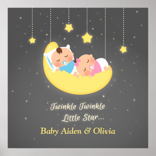 Petite Twinkle Twinkle Little Star Twins Poster (Devant)