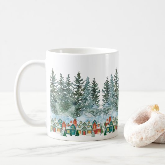 Petite ville de Winter Mug (Avec donut)