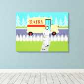 Petite ville rétro Milkman toile étirée (Insitu (Plancher de Bois))