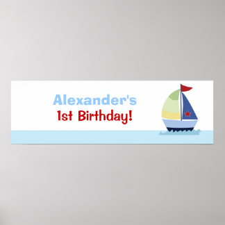 Petite voilier bateau à voile personnalisé affiche