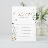Petite Wildflower bruiloft RSVP (Staand voorkant)