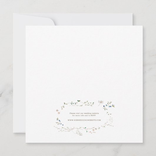 Petite Wildflower bruiloft uitnodiging (Achterkant)